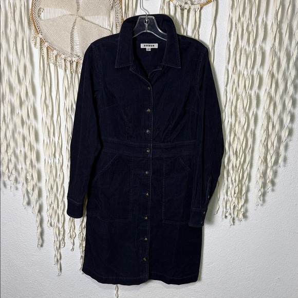 Boden Amanda Corduroy Short Dress Size 8R in Navy - Picture 2 of 15